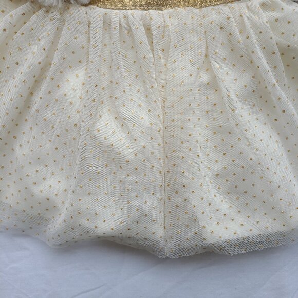 MIA AND MIMI Special Occasion NEWBORN Dress Tulle Lined Ivory Gold - Picture 3 of 9